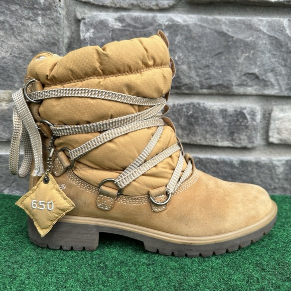 Women's 7 M - Timberland 650 Down Fill Wheat Nubuck Hiking Boots Insulated - Picture 1 of 8